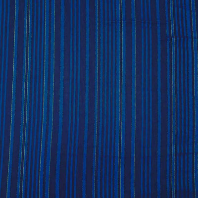 Dark Blue Stripes Printed Georgette Fabric