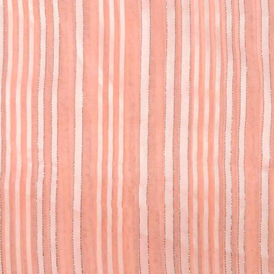 Peach Stripes Printed Georgette Fabric (Wholesale)