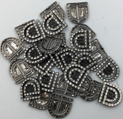 Black & Silver D Shaped Nickel Badge