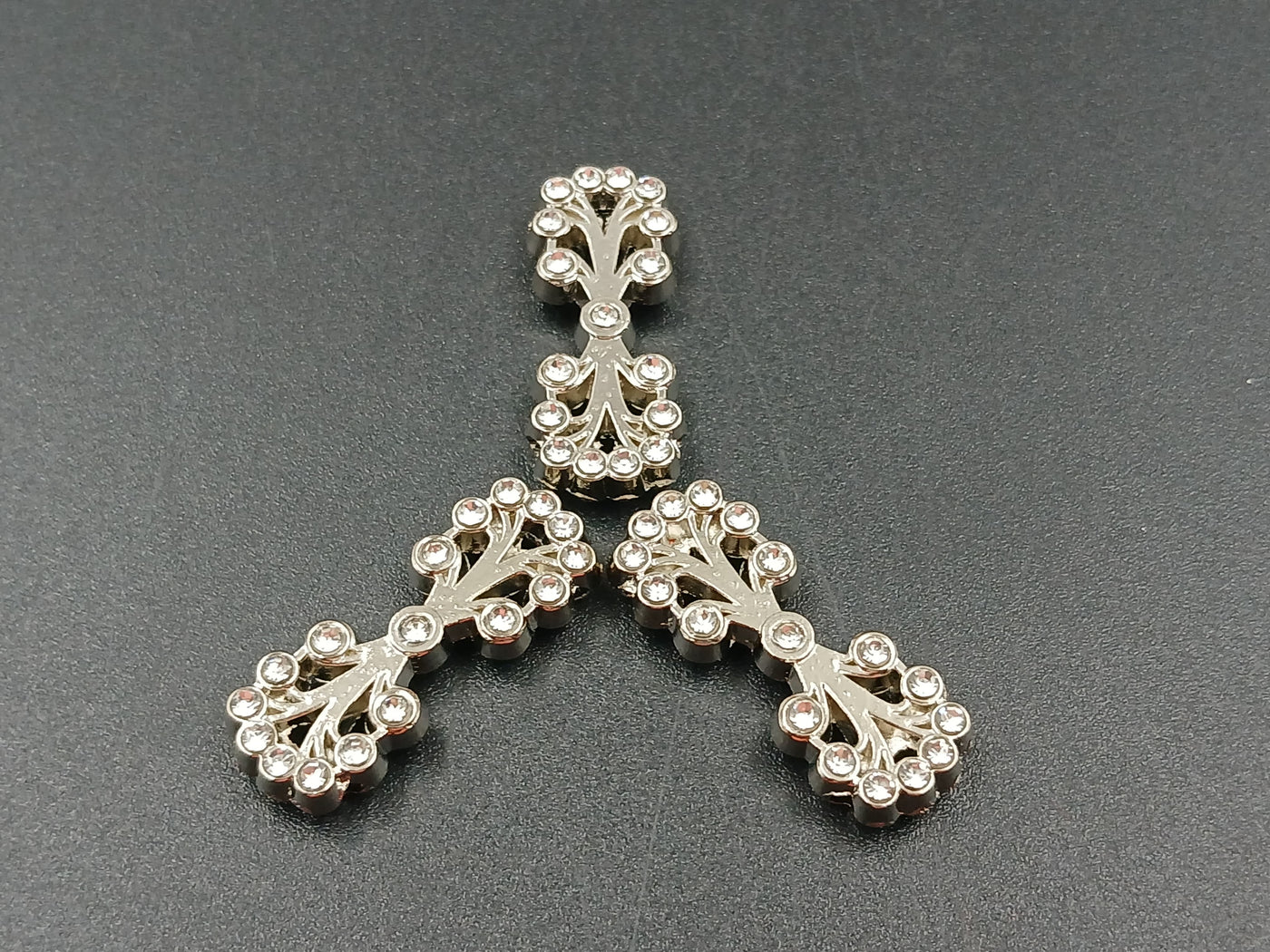 Silver Flower Bow Shape Badges