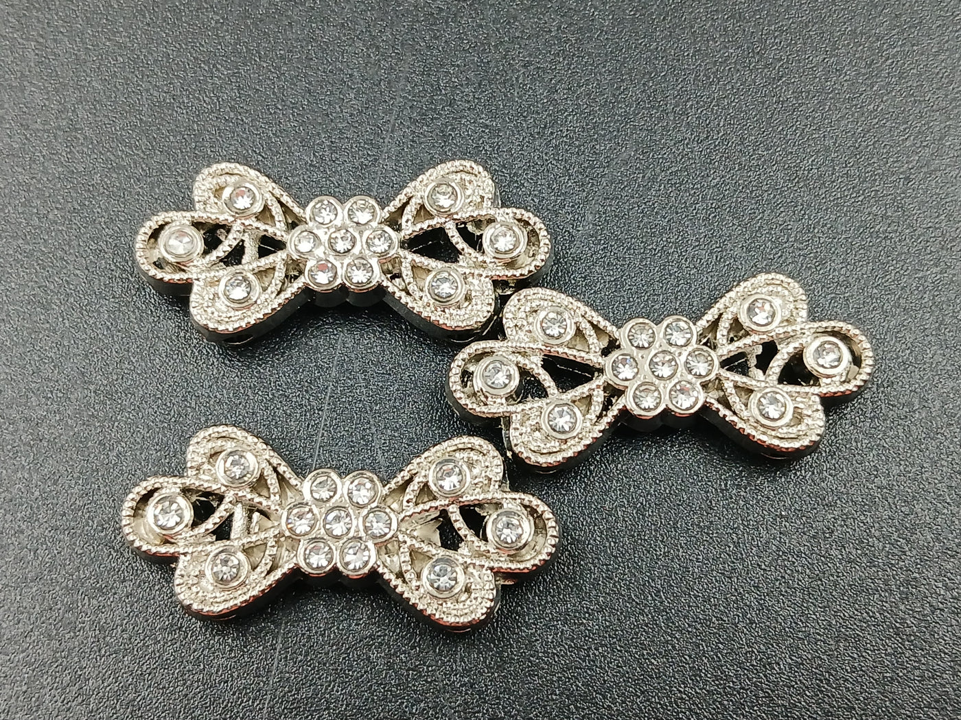 Silver Flower Bow Shape Badges