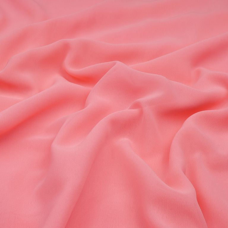 Salmon Pink Plain Faux Georgette Fabric