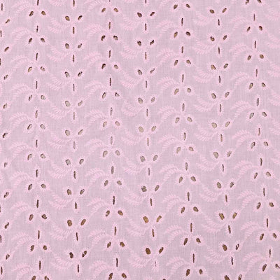 Baby Pink Floral Embroidered Cotton Heavy Hakoba Fabric