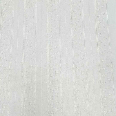 Off White Stripes Embroidered Cotton Heavy Hakoba Fabric