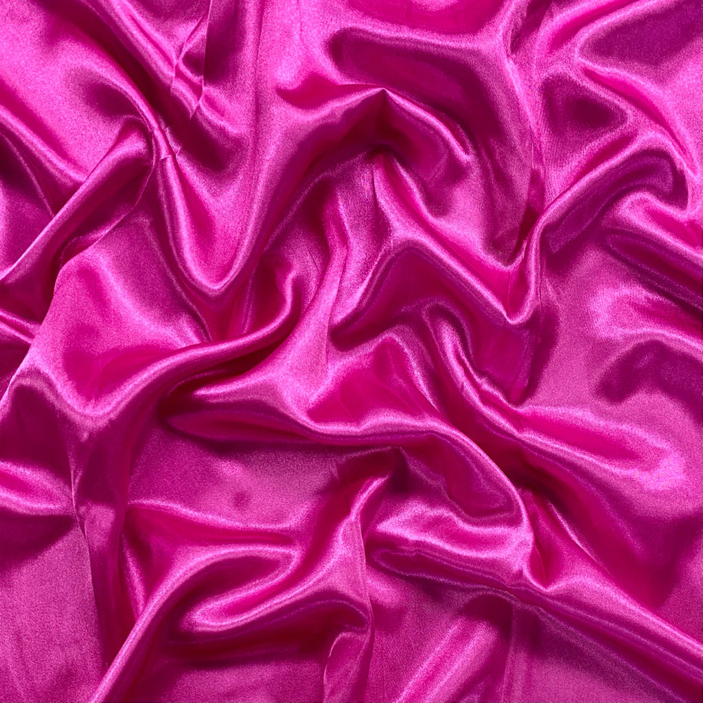 Magenta Plain Moss Satin Fabric