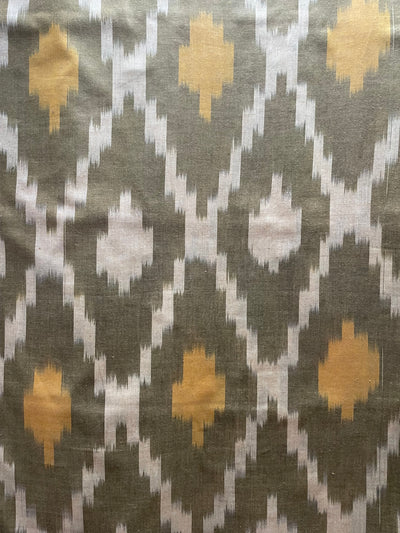 Green Traditional Handloom Ikat Cotton Fabric