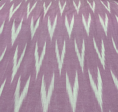 Pink Abstract Handloom Ikat Cotton Fabric