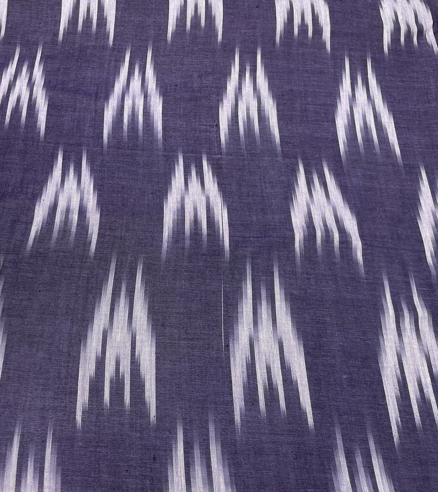 Purple Abstract Handloom Ikat Cotton Fabric