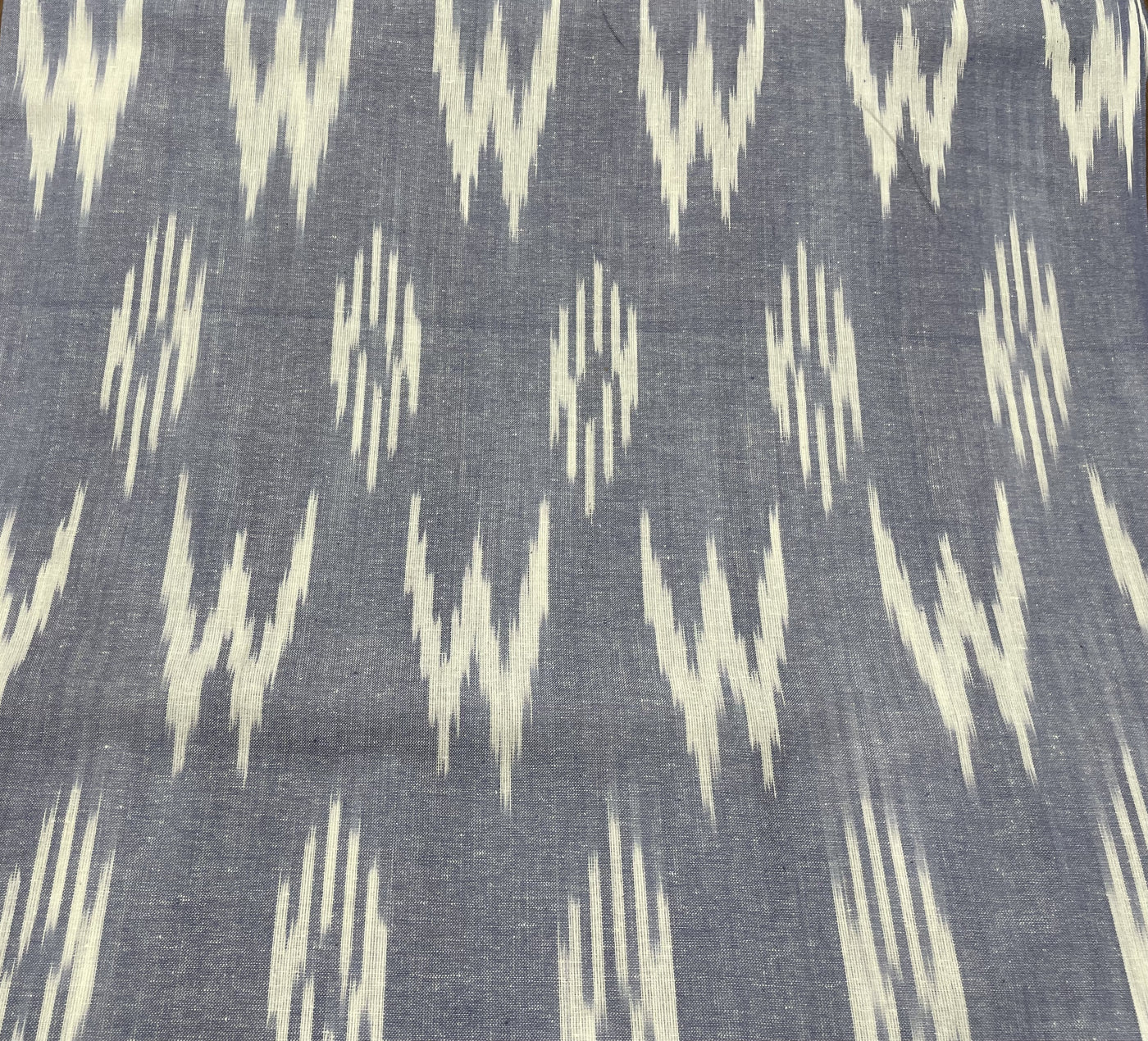 Gray Abstract Handloom Ikat Cotton Fabric