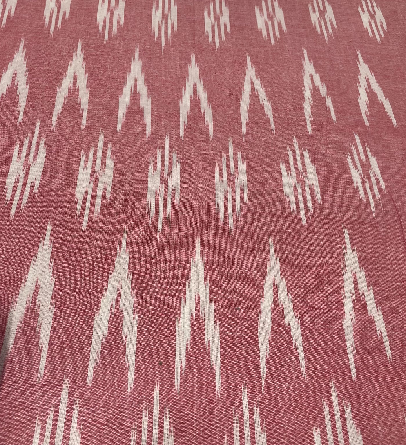 Pink Abstract Handloom Ikat Cotton Fabric