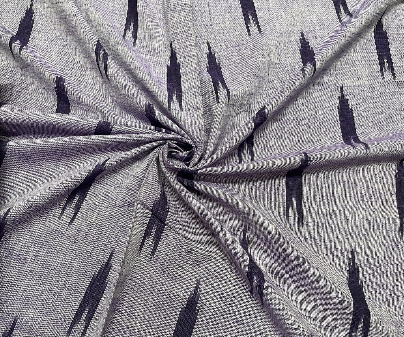 Purple Motifs Handloom Ikat Cotton Fabric