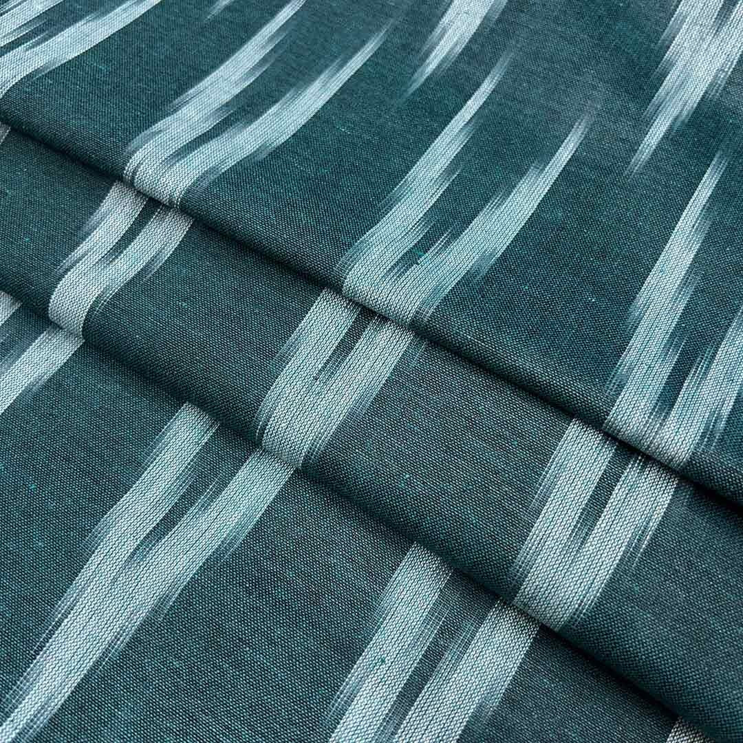 Green & Blue Chevron Cotton Ikat Fabric (Wholesale)