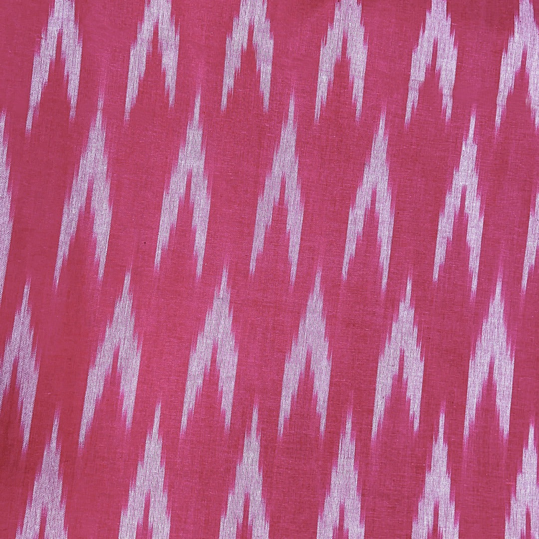 Pink Chevron Cotton Ikat Fabric