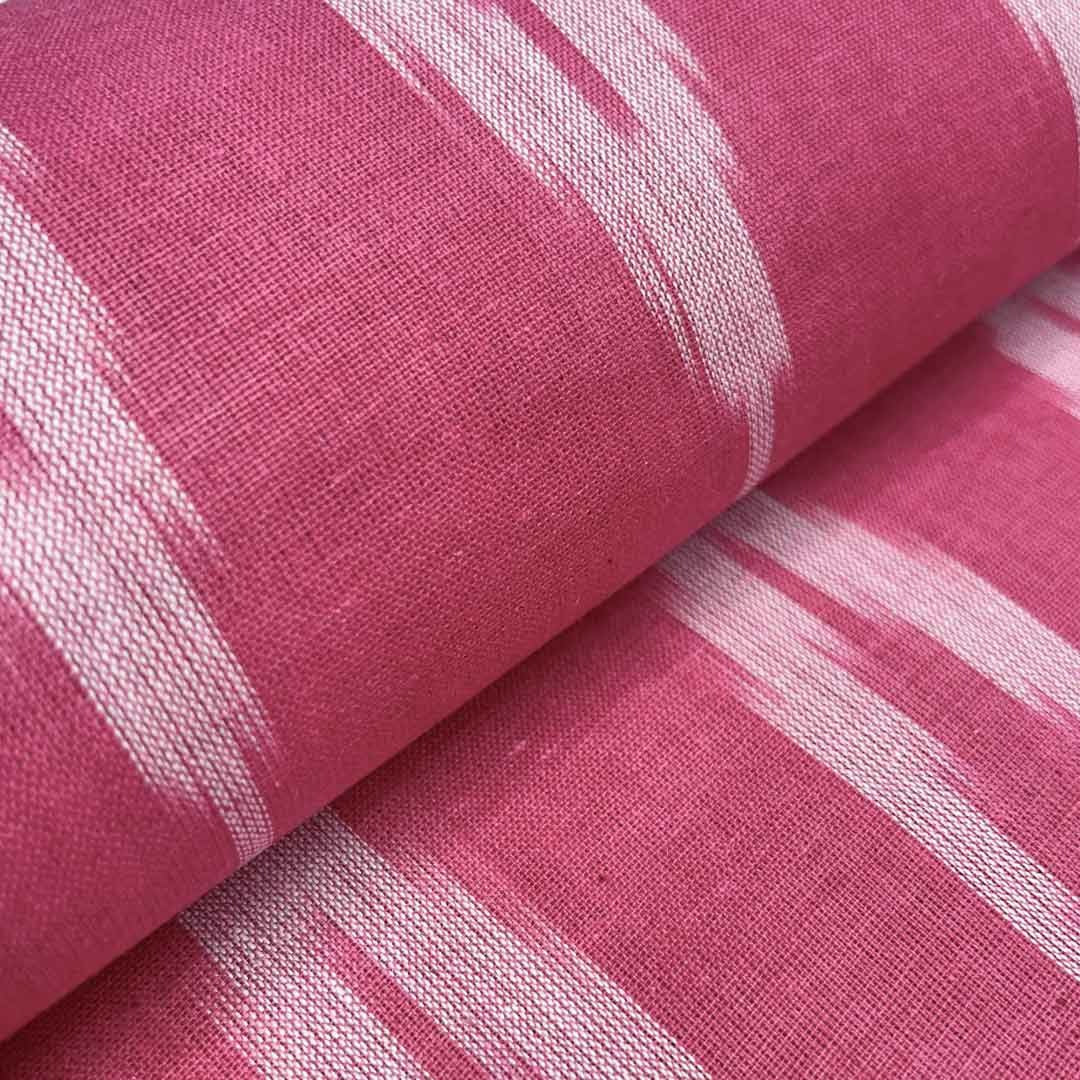 Pink Chevron Cotton Ikat Fabric