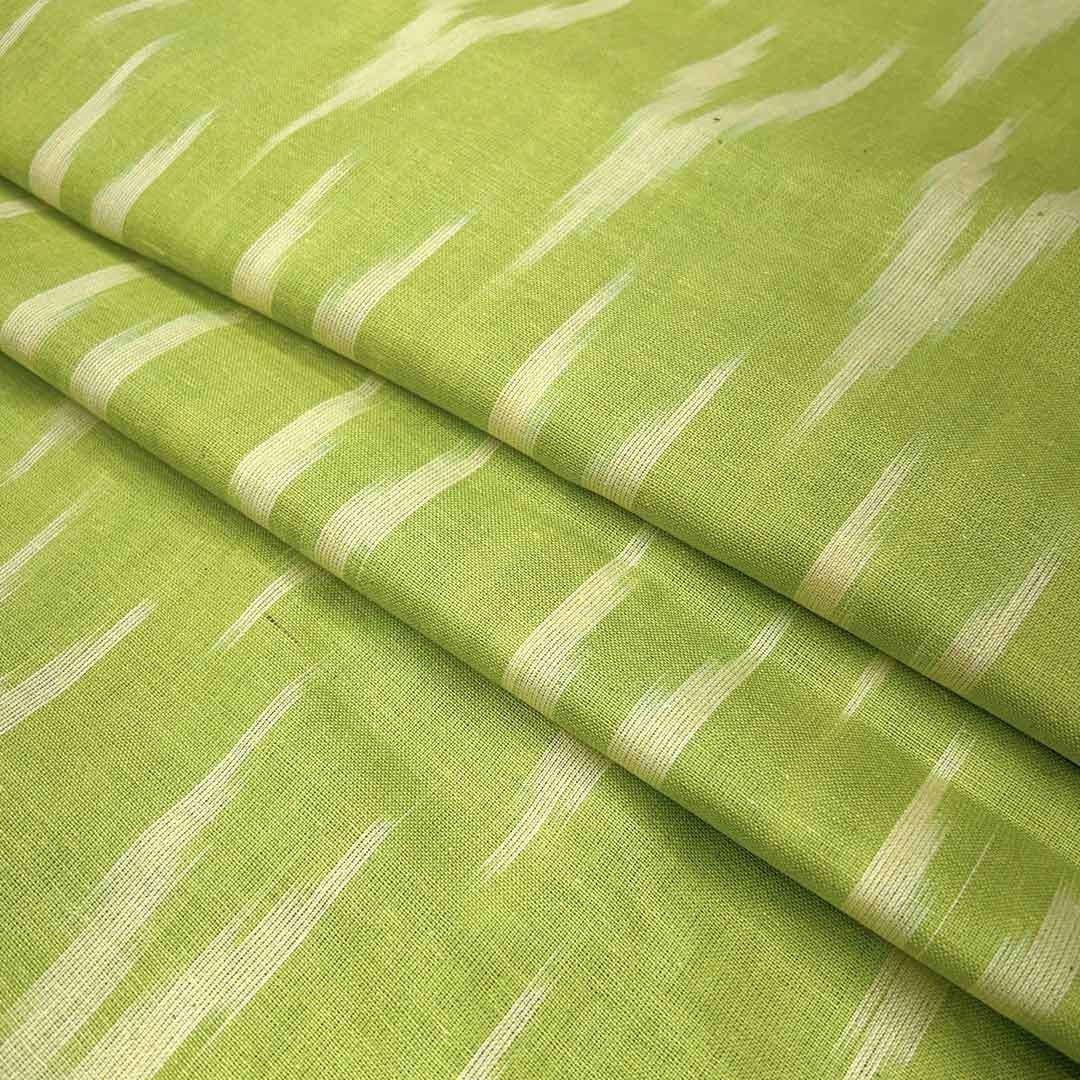 Light Green Chevron Cotton Ikat Fabric