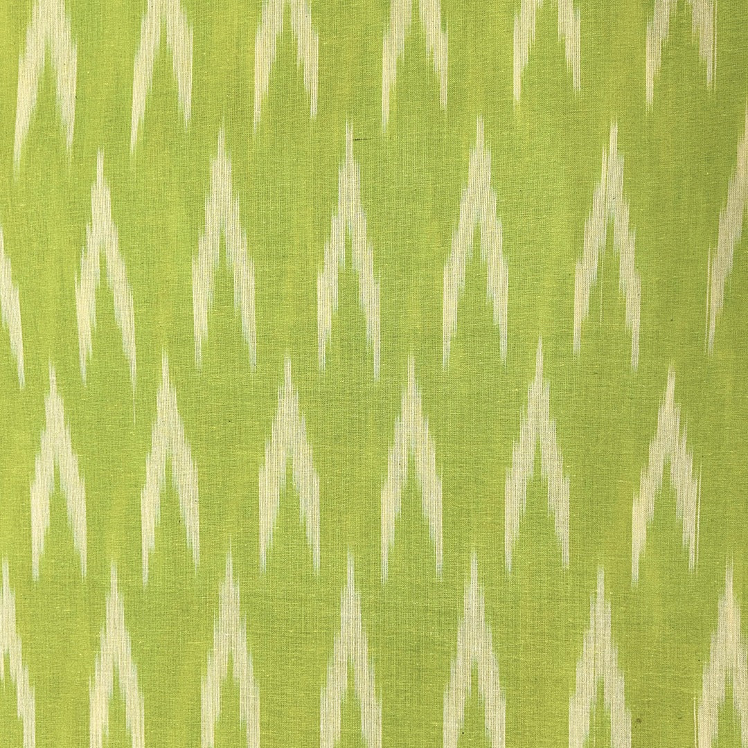 Light Green Chevron Cotton Ikat Fabric