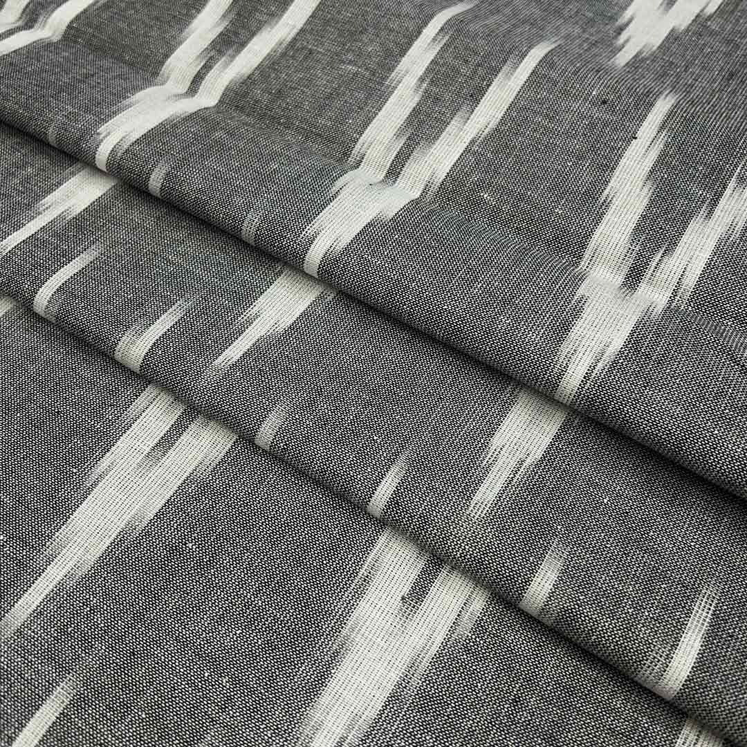 Dark Gray Chevron Cotton Ikat Fabric (Wholesale)