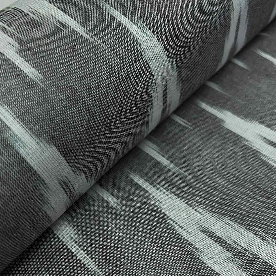 Dark Gray Chevron Cotton Ikat Fabric (Wholesale)