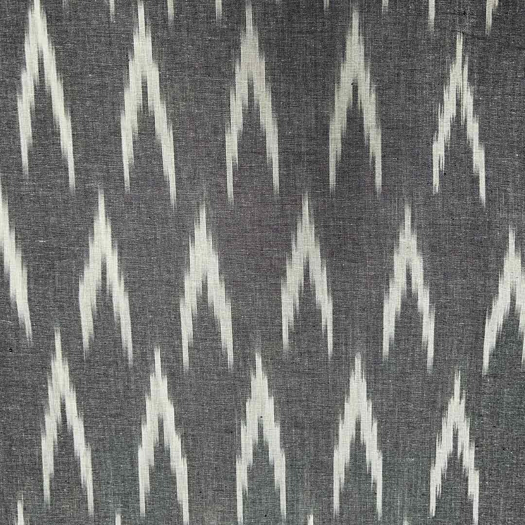 Dark Gray Chevron Cotton Ikat Fabric (Wholesale)