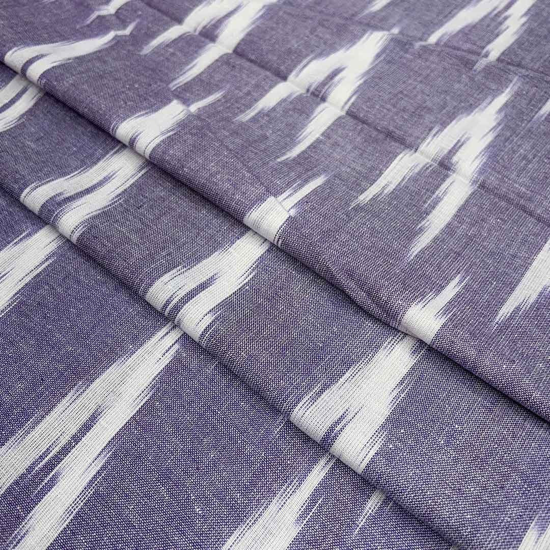 Dark Purple Chevron Cotton Ikat Fabric