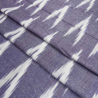 Dark Purple Chevron Cotton Ikat Fabric