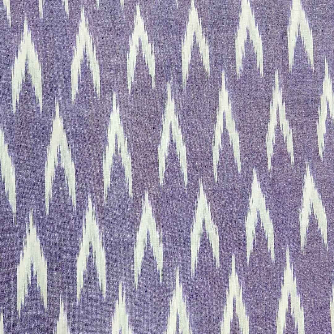 Dark Purple Chevron Cotton Ikat Fabric