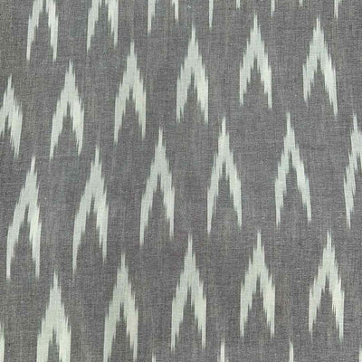 Gray Chevron Cotton Ikat Fabric