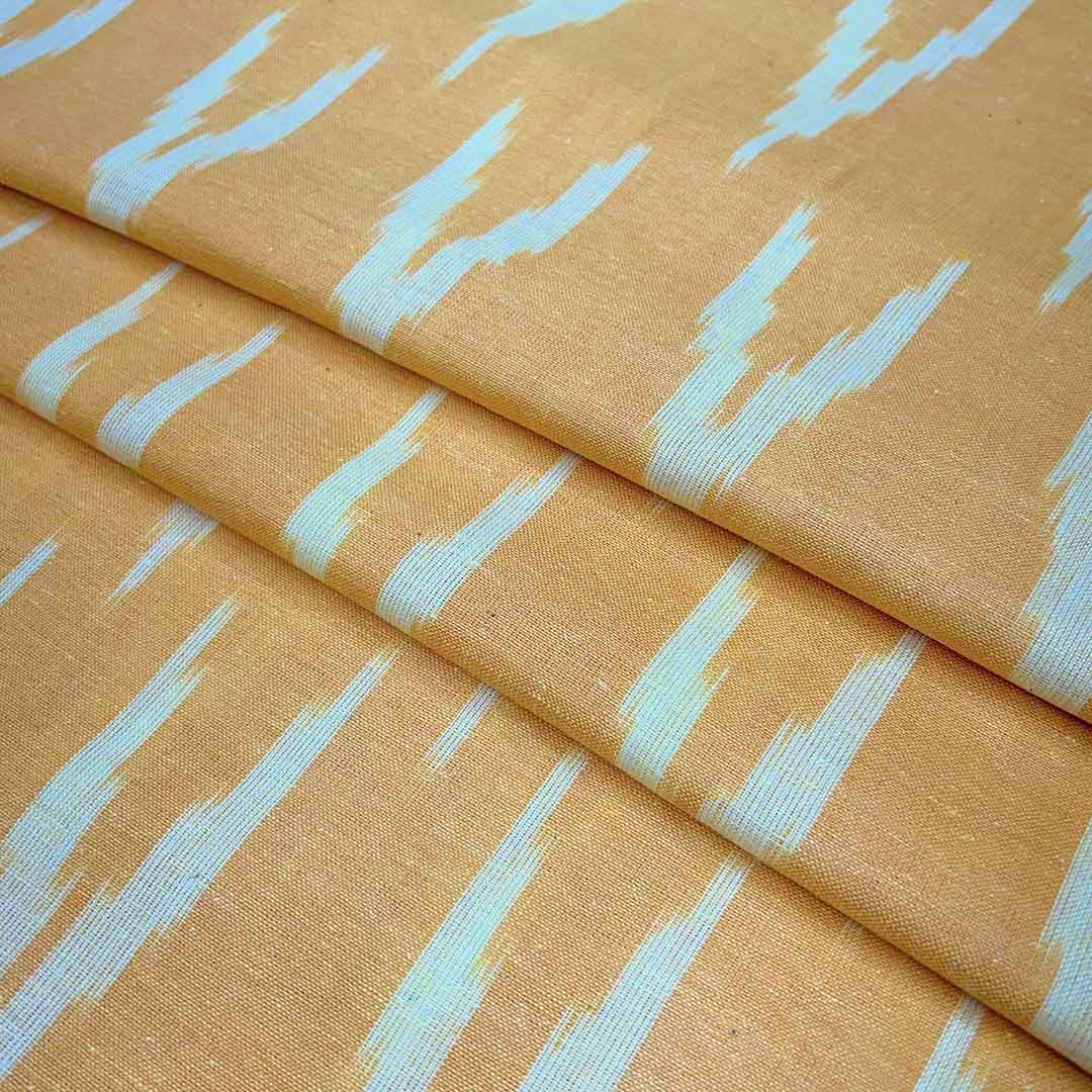 Light Orange Chevron Cotton Ikat Fabric