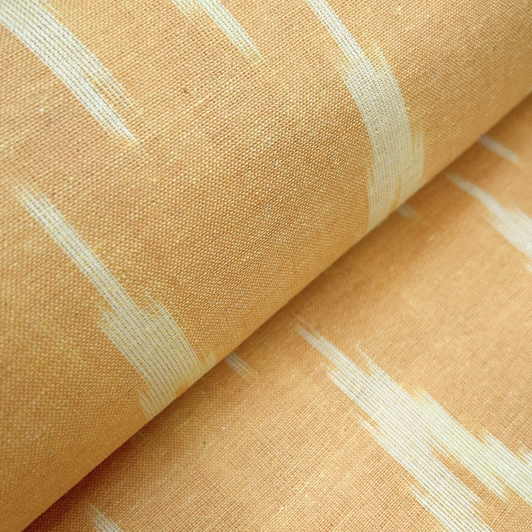 Light Orange Chevron Cotton Ikat Fabric