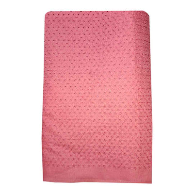 Onion Pink Floral Embroidered Cotton Hakoba Fabric