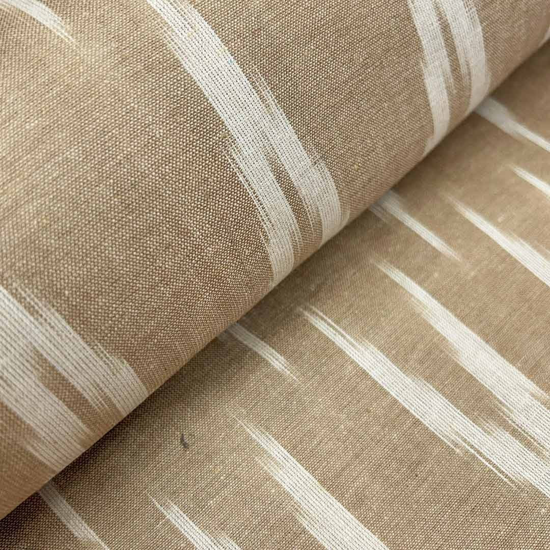 Light Brown Chevron Cotton Ikat Fabric (Wholesale)