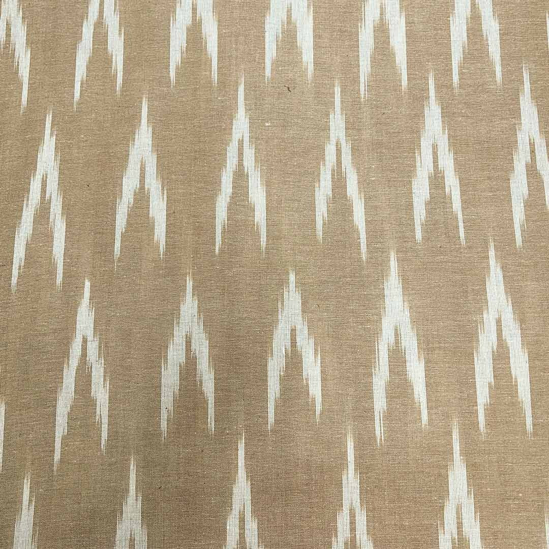 Light Brown Chevron Cotton Ikat Fabric (Wholesale)