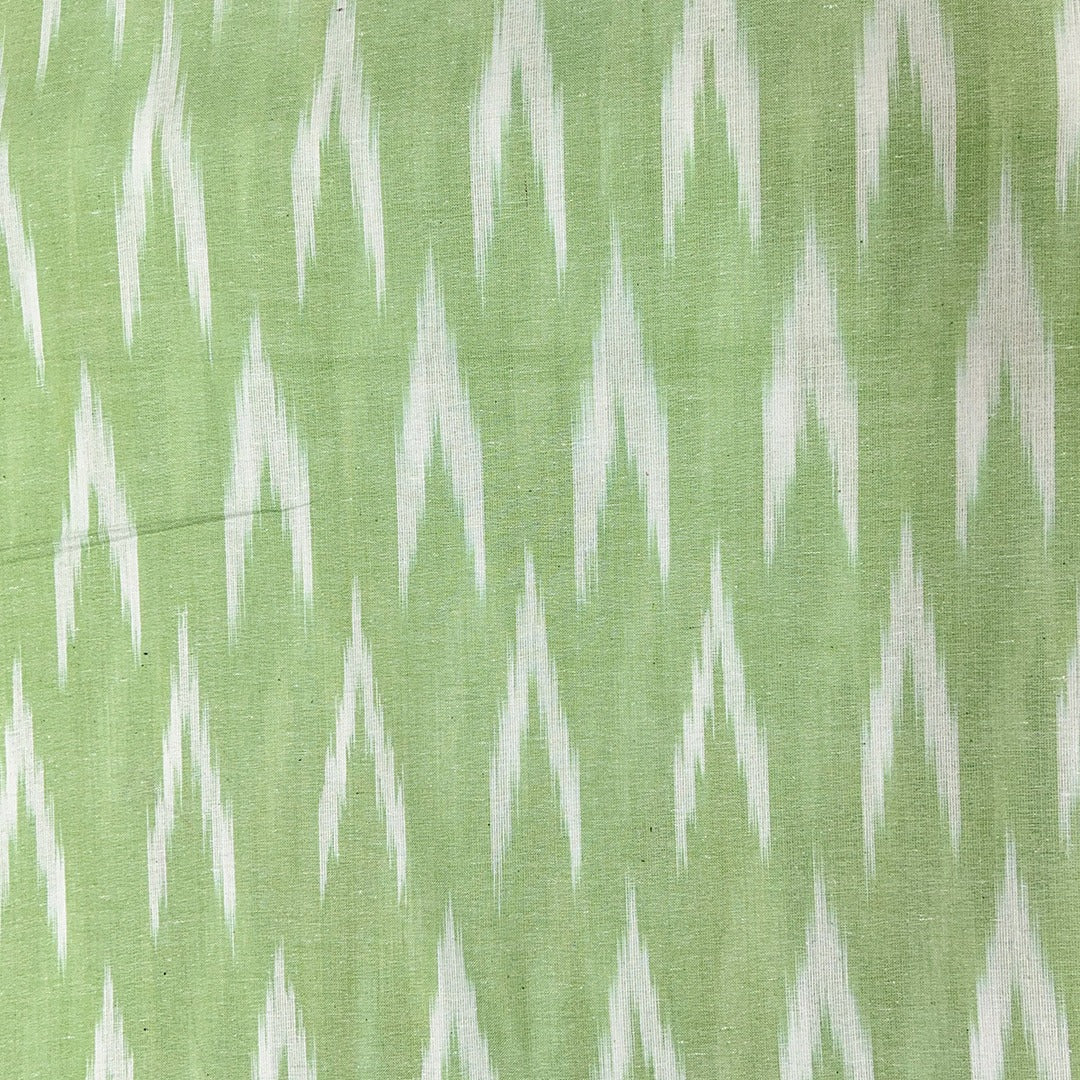 Mint Green Chevron Cotton Ikat Fabric (Wholesale)