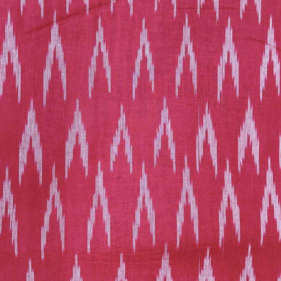 Rose Pink Chevron Cotton Ikat Fabric