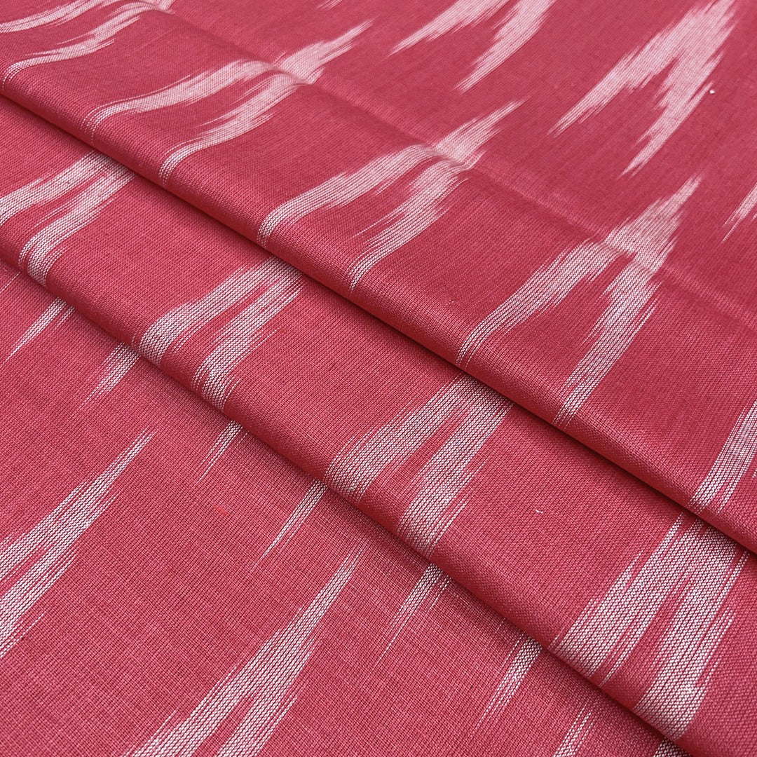 Rose Pink Chevron Cotton Ikat Fabric