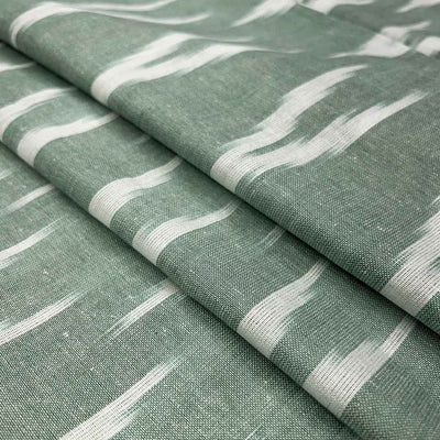 Light Sea Green Chevron Cotton Ikat Fabric