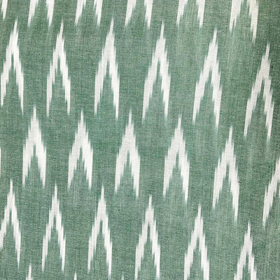 Light Sea Green Chevron Cotton Ikat Fabric