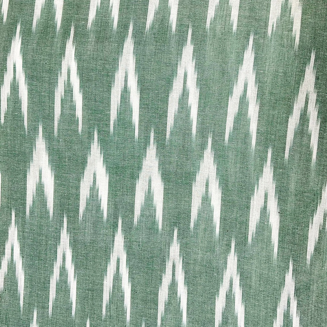 Light Sea Green Chevron Cotton Ikat Fabric (Wholesale)