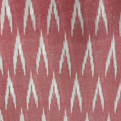 Dark Peach Chevron Cotton Ikat Fabric