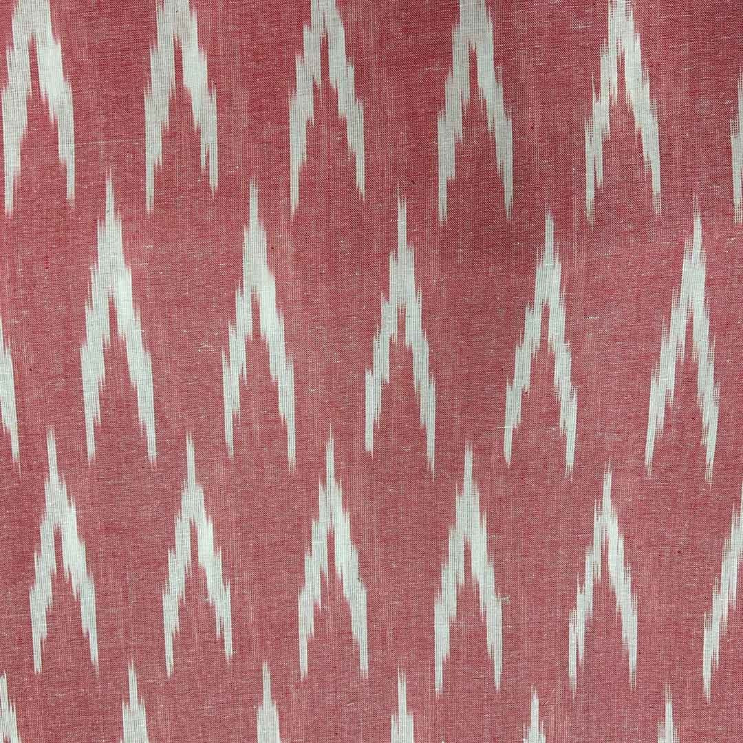 Dark Peach Chevron Cotton Ikat Fabric (Wholesale)