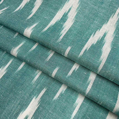 Cyan Chevron Cotton Ikat Fabric (Wholesale)