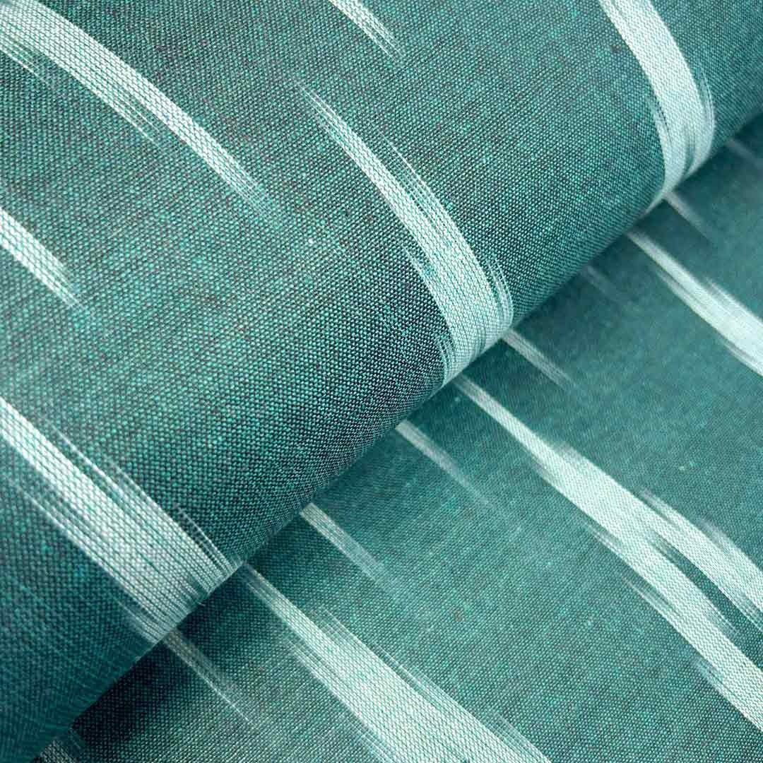 Cyan Chevron Cotton Ikat Fabric (Wholesale)