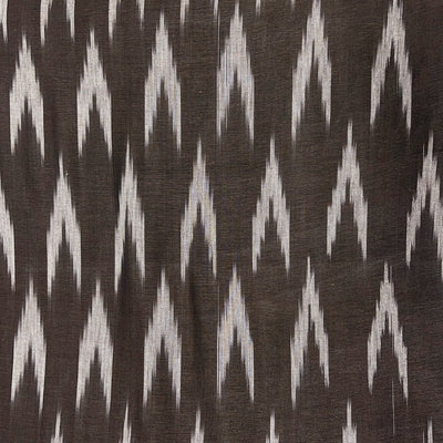 Dark Brown Chevron Cotton Ikat Fabric