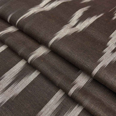 Dark Brown Chevron Cotton Ikat Fabric