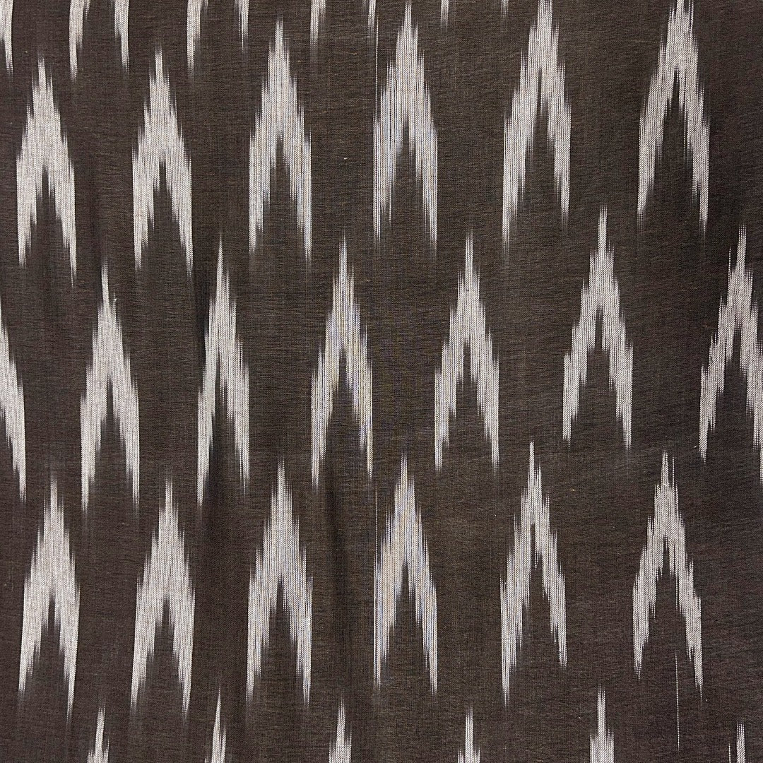 Dark Brown Chevron Cotton Ikat Fabric (Wholesale)