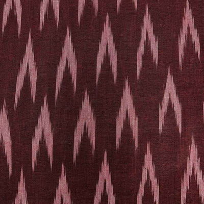 Maroon Chevron Cotton Ikat Fabric