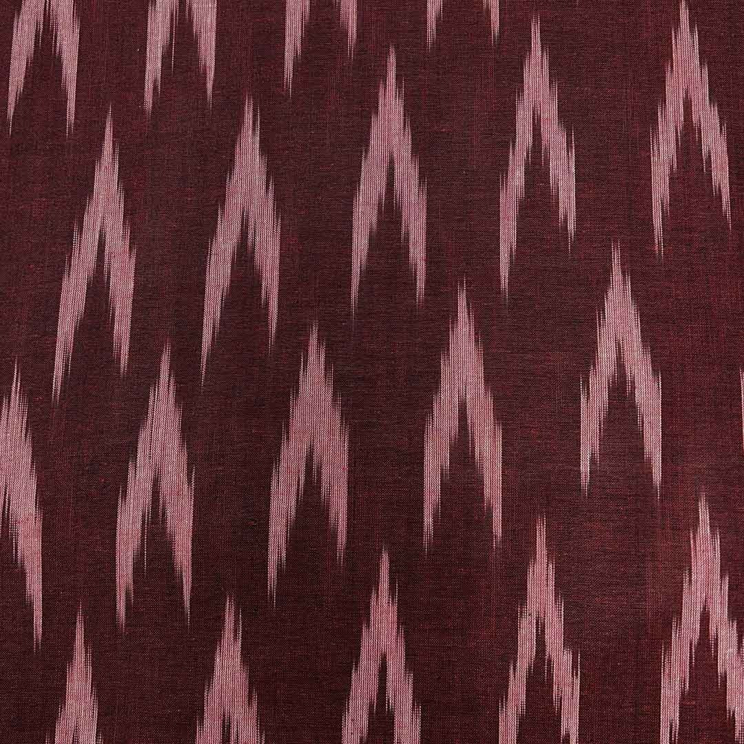 Maroon Chevron Cotton Ikat Fabric (Wholesale)