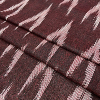 Maroon Chevron Cotton Ikat Fabric (Wholesale)