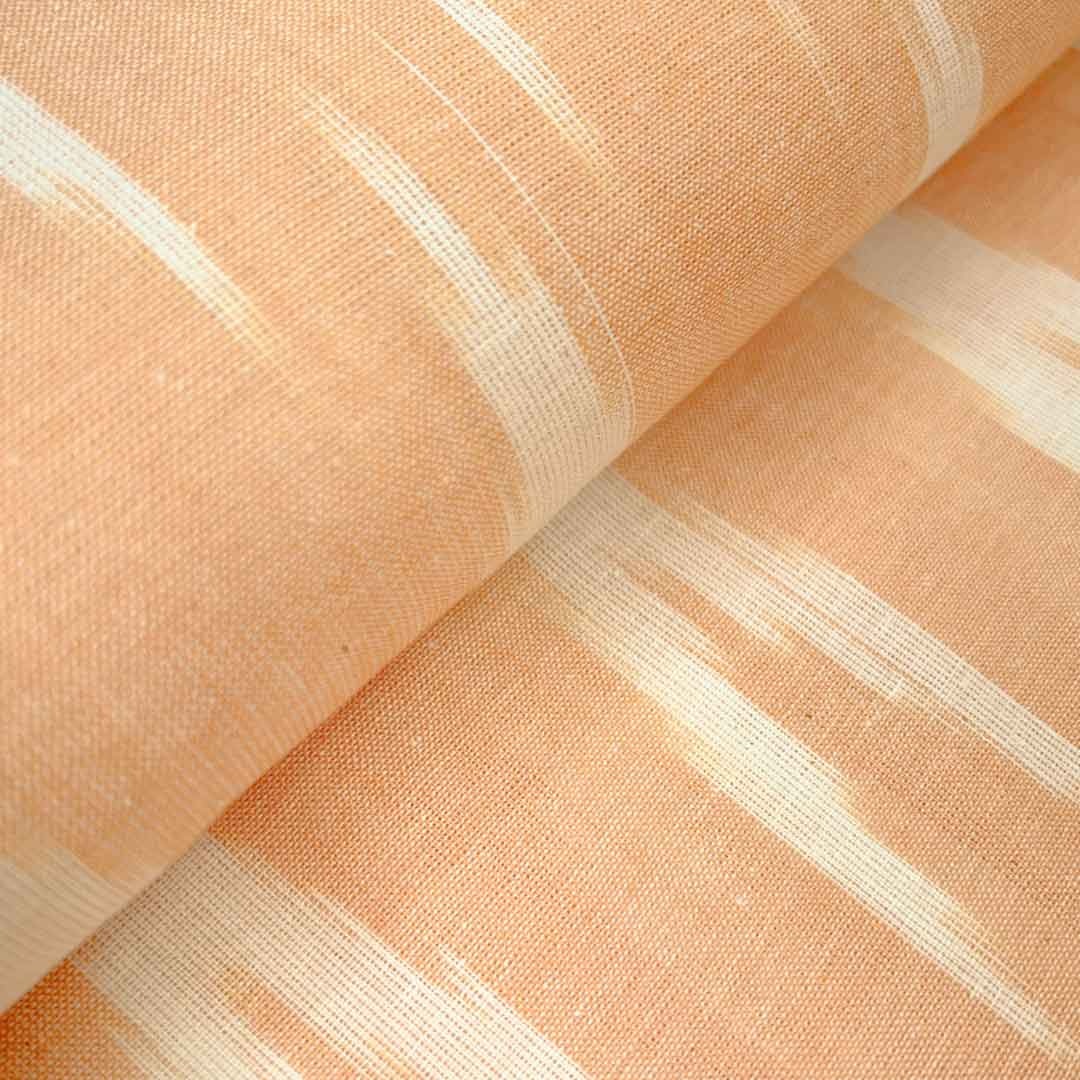 Peach Chevron Cotton Ikat Fabric