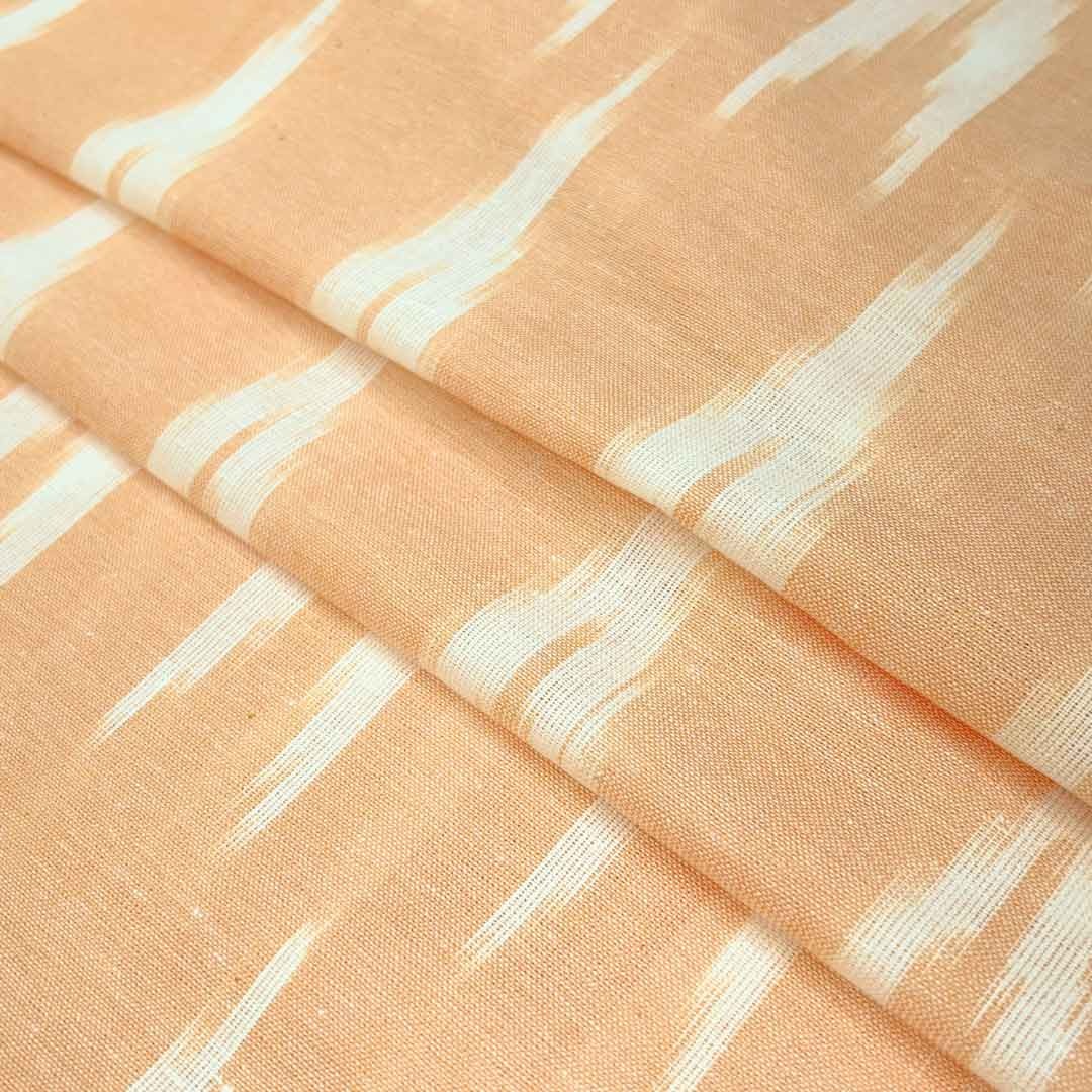 Peach Chevron Cotton Ikat Fabric (Wholesale)